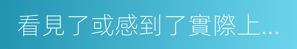 看見了或感到了實際上不存在的東西的同義詞