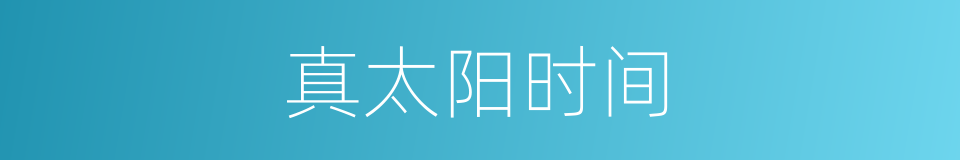 真太阳时间的同义词