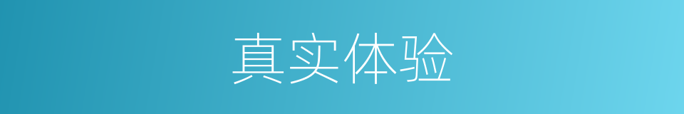 真实体验的同义词