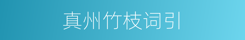 真州竹枝词引的同义词