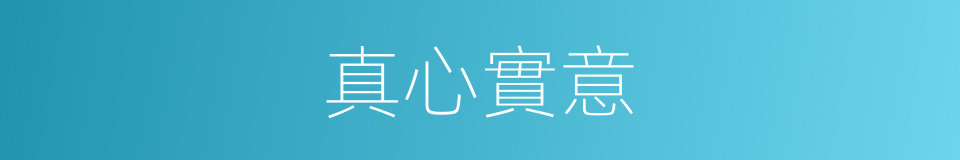 真心實意的意思
