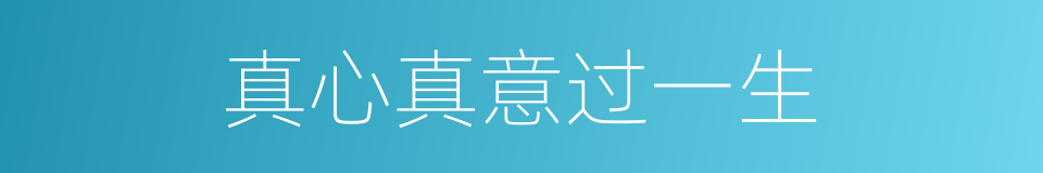 真心真意过一生的同义词