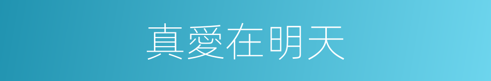 真愛在明天的同義詞