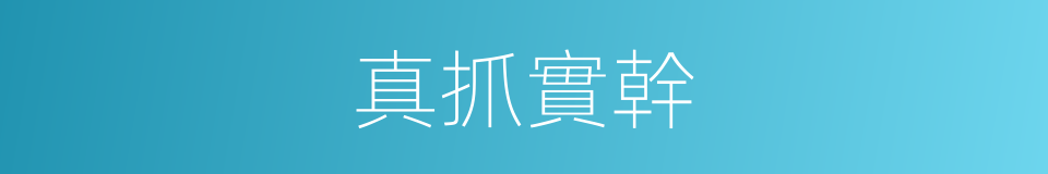 真抓實幹的意思