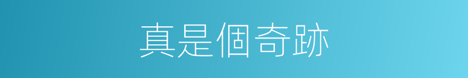 真是個奇跡的同義詞