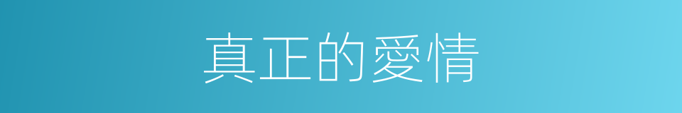 真正的愛情的同義詞