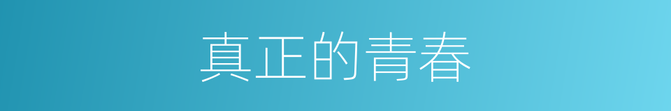 真正的青春的同义词