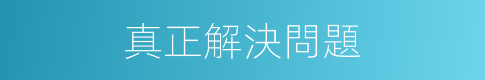 真正解決問題的同義詞