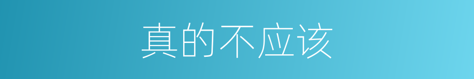 真的不应该的同义词