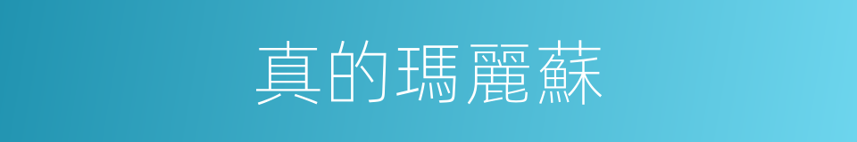 真的瑪麗蘇的同義詞