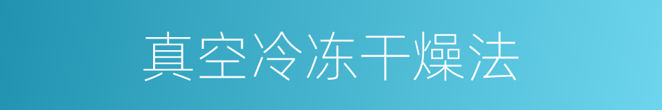 真空冷冻干燥法的同义词