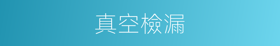 真空檢漏的意思