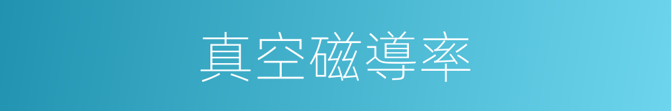 真空磁導率的同義詞