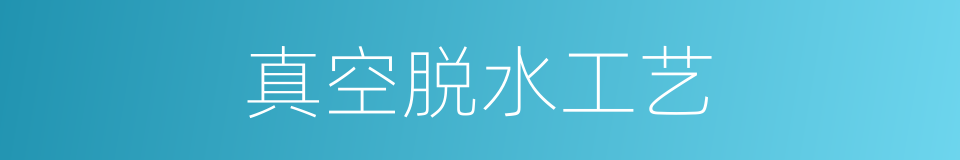 真空脱水工艺的同义词