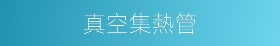 真空集熱管的同義詞