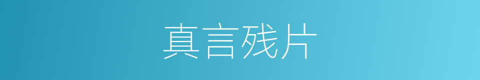 真言残片的同义词
