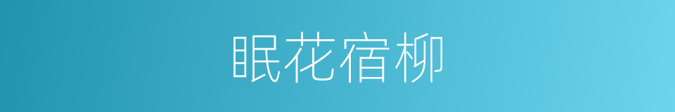 眠花宿柳的意思