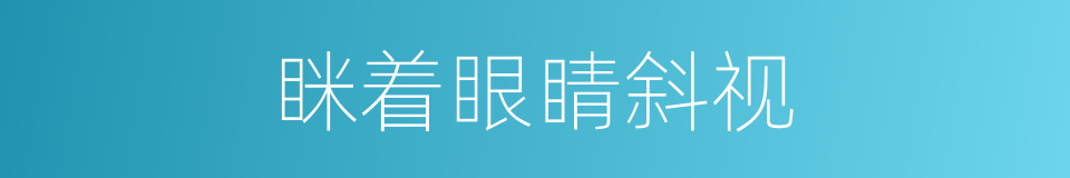 眯着眼睛斜视的同义词
