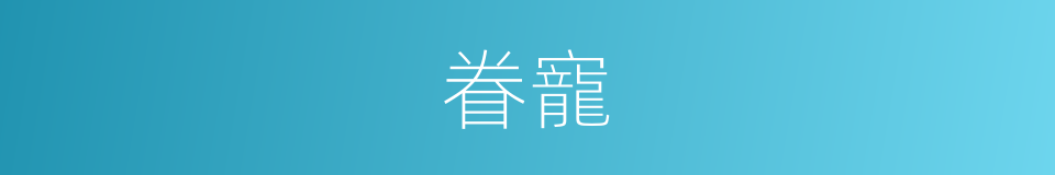 眷寵的意思