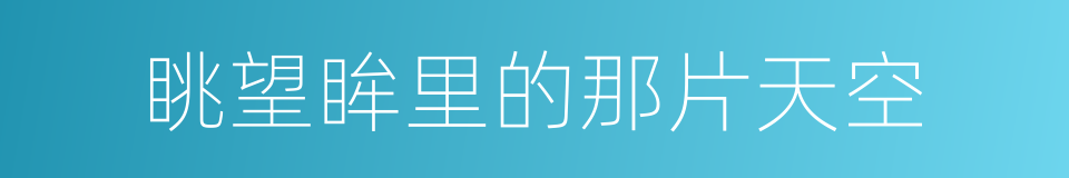 眺望眸里的那片天空的同义词