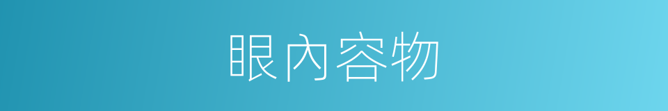 眼內容物的同義詞