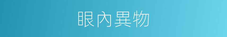眼內異物的同義詞