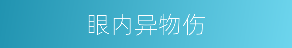 眼内异物伤的同义词