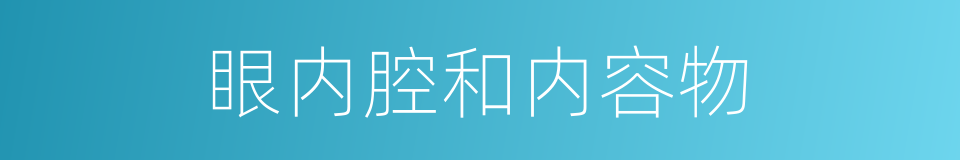 眼内腔和内容物的同义词