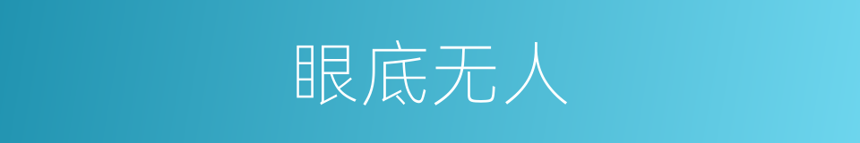 眼底无人的意思