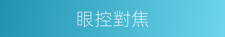 眼控對焦的同義詞