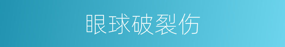 眼球破裂伤的同义词