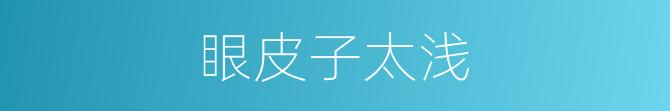眼皮子太浅的同义词