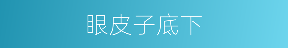 眼皮子底下的意思