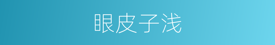 眼皮子浅的意思