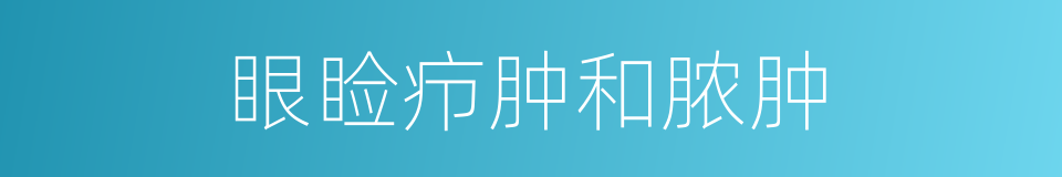 眼睑疖肿和脓肿的同义词