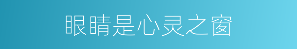 眼睛是心灵之窗的同义词