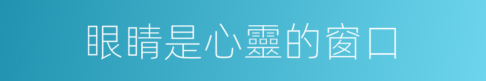 眼睛是心靈的窗口的同義詞