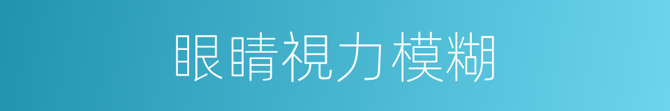 眼睛視力模糊的同義詞