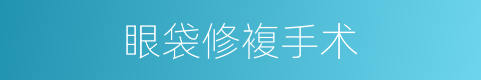 眼袋修複手术的同义词