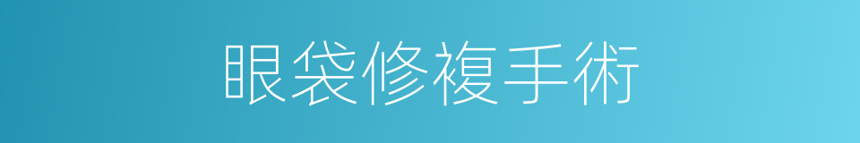 眼袋修複手術的同義詞