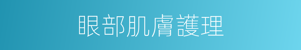 眼部肌膚護理的同義詞