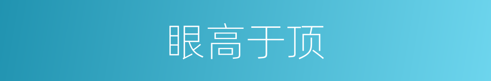 眼高于顶的意思