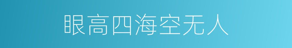 眼高四海空无人的同义词