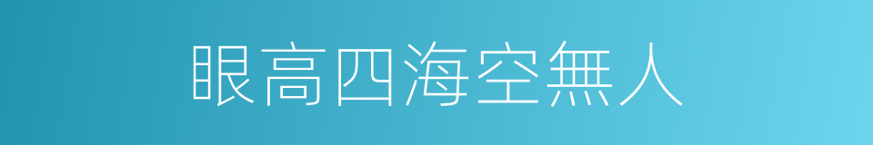 眼高四海空無人的同義詞