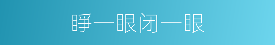 睜一眼闭一眼的同義詞