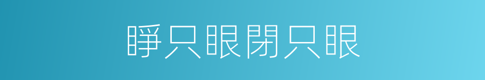 睜只眼閉只眼的意思