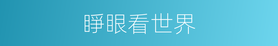 睜眼看世界的同義詞