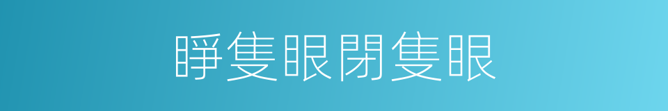 睜隻眼閉隻眼的同義詞