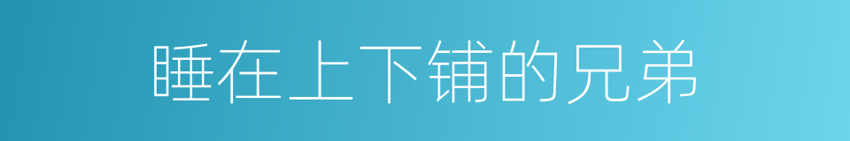 睡在上下铺的兄弟的同义词