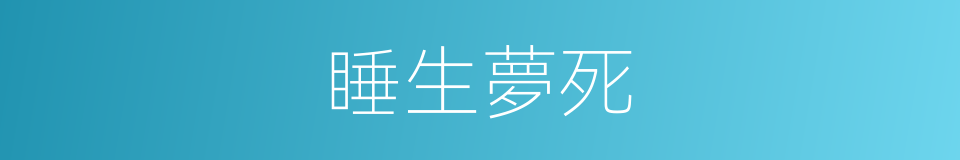 睡生夢死的意思